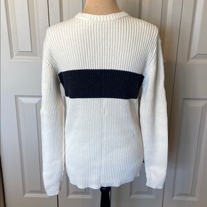Vintage Nautica Jeans Cream Cable Knit Crewneck Sweater Men's Size Medium